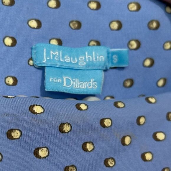 J. McLaughlin Nichola Blue and Yellow Spotted Jersey Dress SIZE SMALL - Picture 2 of 4